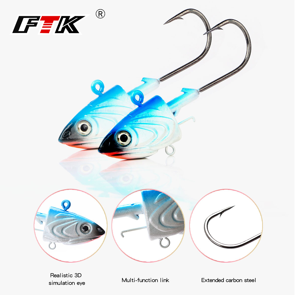 Jig Head Lure - FTK 2 قطعة خطاف صيد السمك